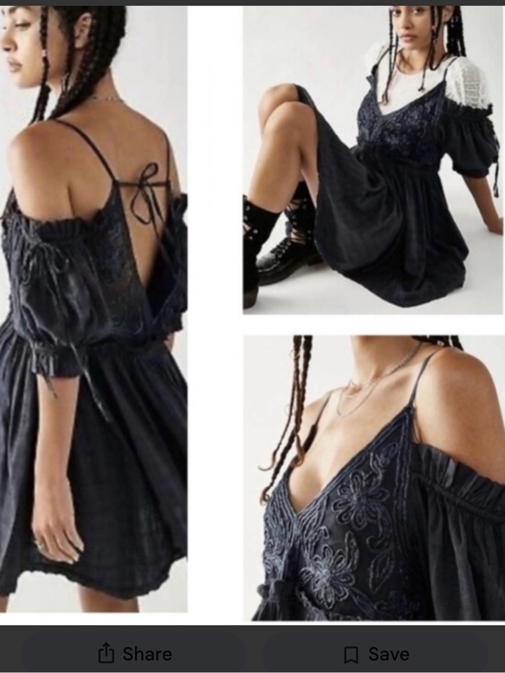 Free People badlands tunic dress Embroidered Off-Shoulder M